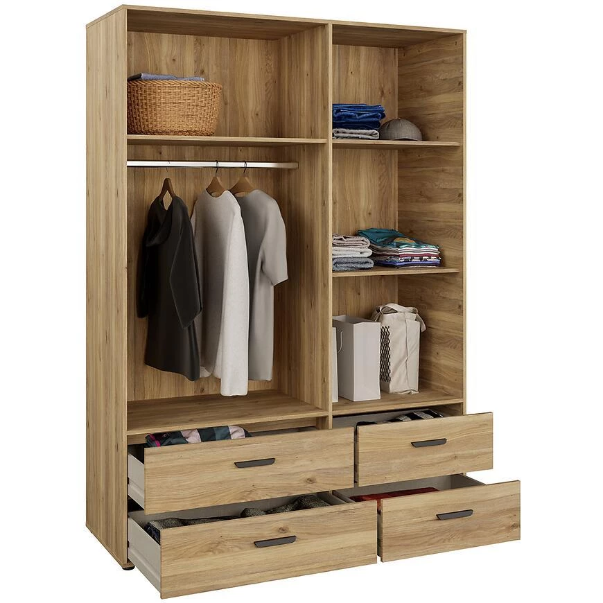 Mokkaro otklopni ormar Moks838-M802, 144.4x52.7x200.1 pijesak/maulvela hrast