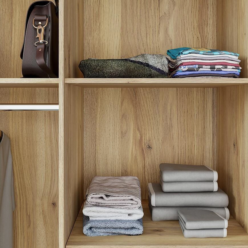 Mokkaro otklopni ormar Moks837-M802, 144.4x52.7x200.1  pijesak/maulvela hrast