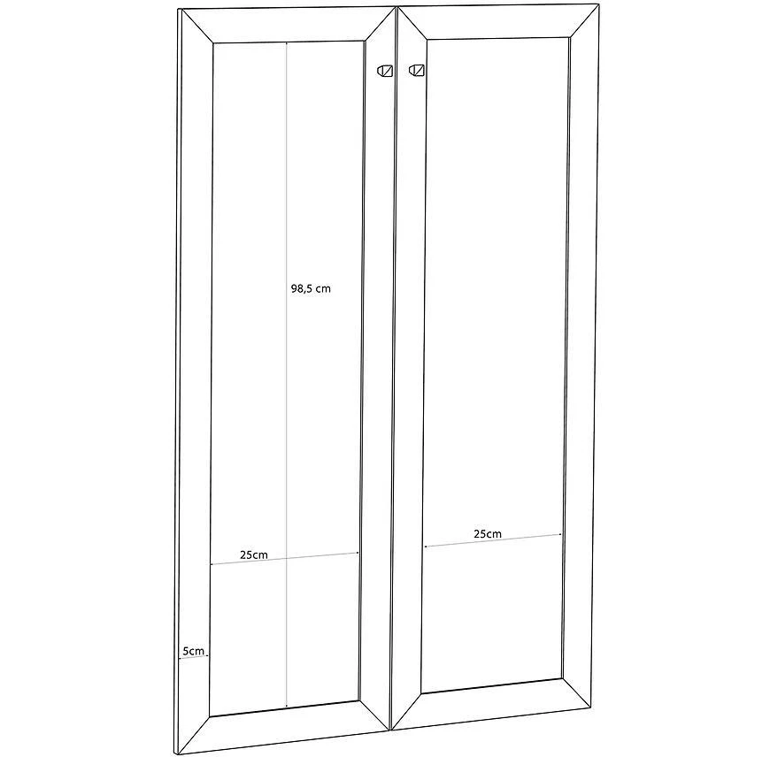Trevone staklene fronte, 69.9x 1.5x108.5 cm artisan hrast