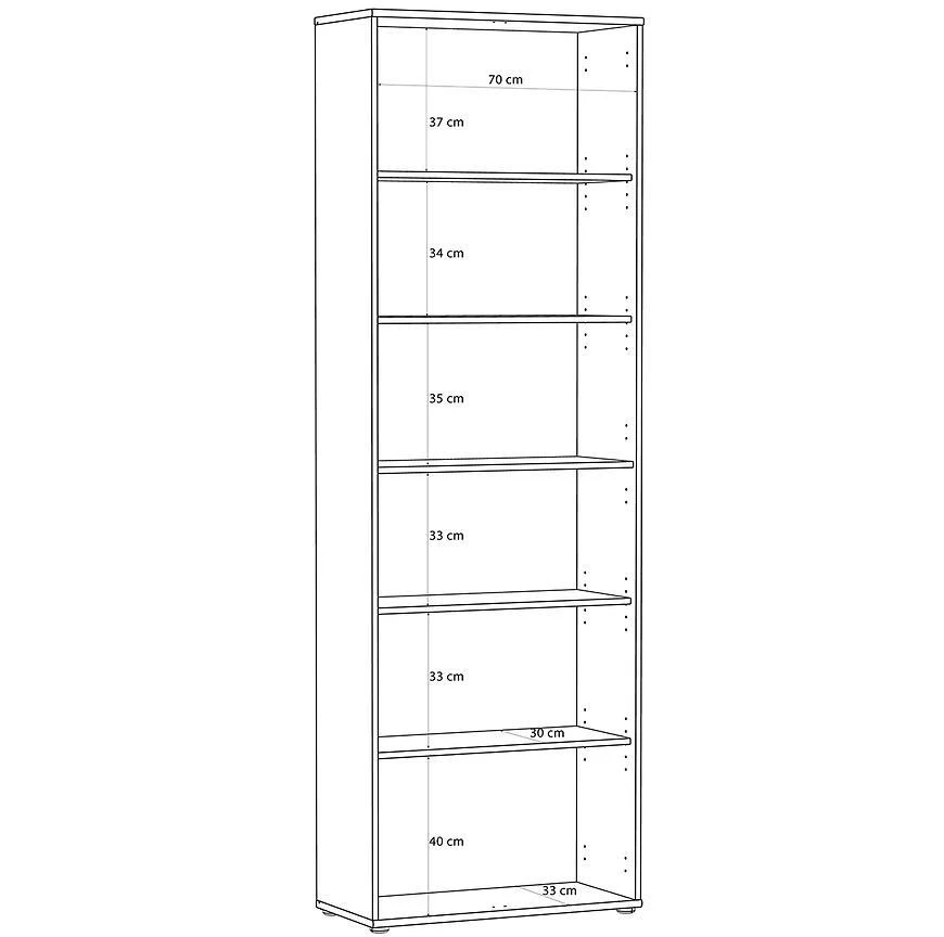 Trevone polica za knjige, 73.7x34.8x223.1 cm umjetni hrast