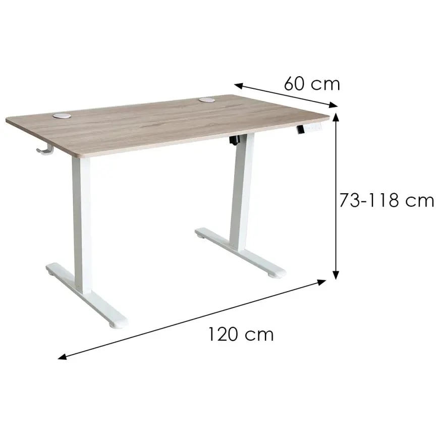 Seville 12531 elektricni sto 120x60x72 cm sonoma/bela