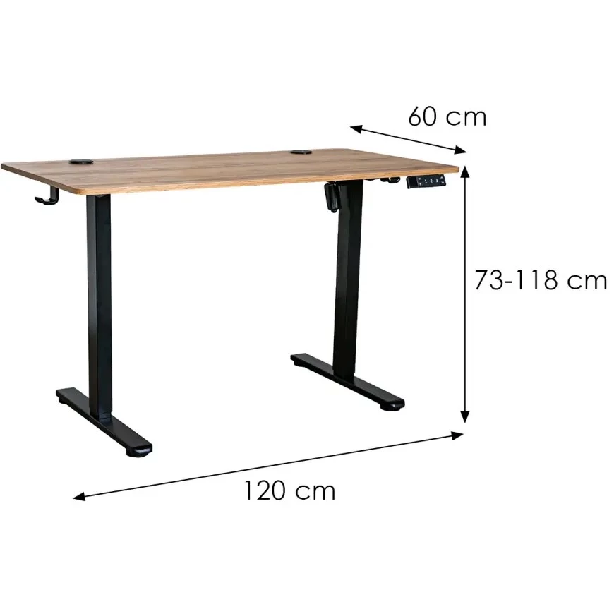 Seville 12530 elektricni sto 120x60x72 cm natur/crni