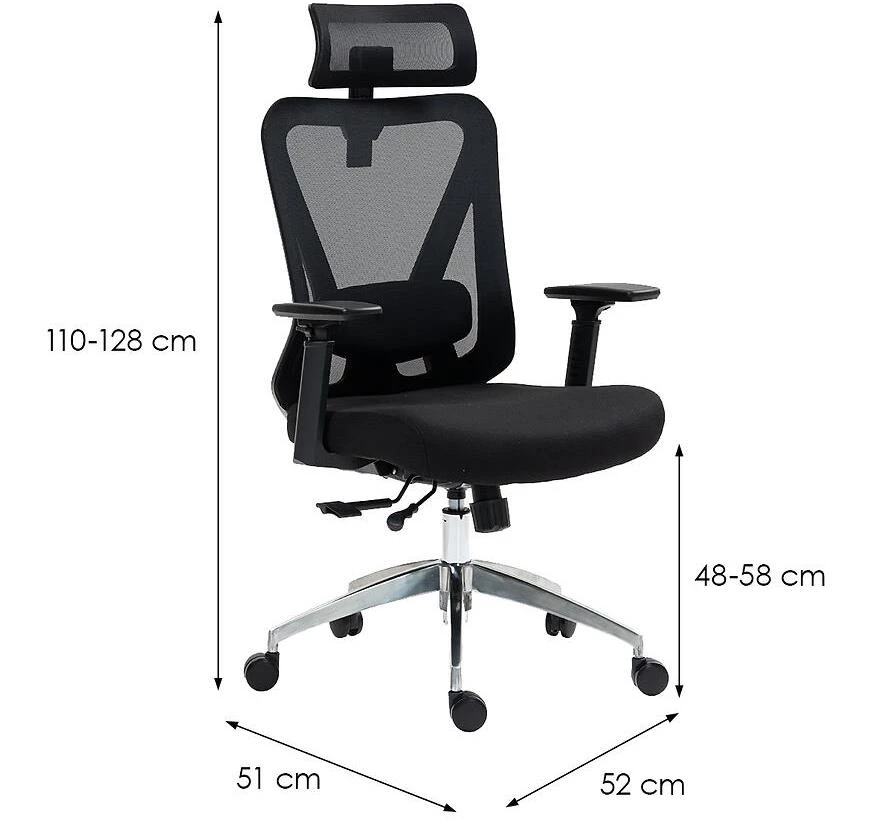 Ergobit Lux fotelja 52x51x128 cm crna