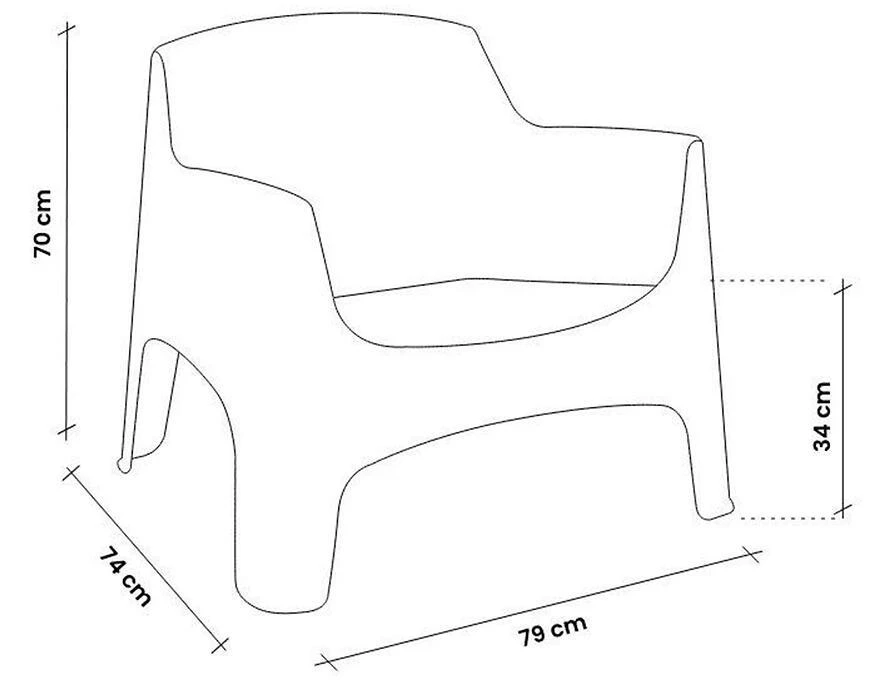 Fotelja Ibiza grafit, plastika