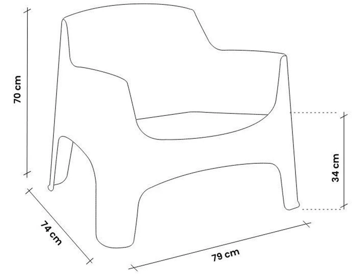 Fotelja Ibiza grafit, plastika