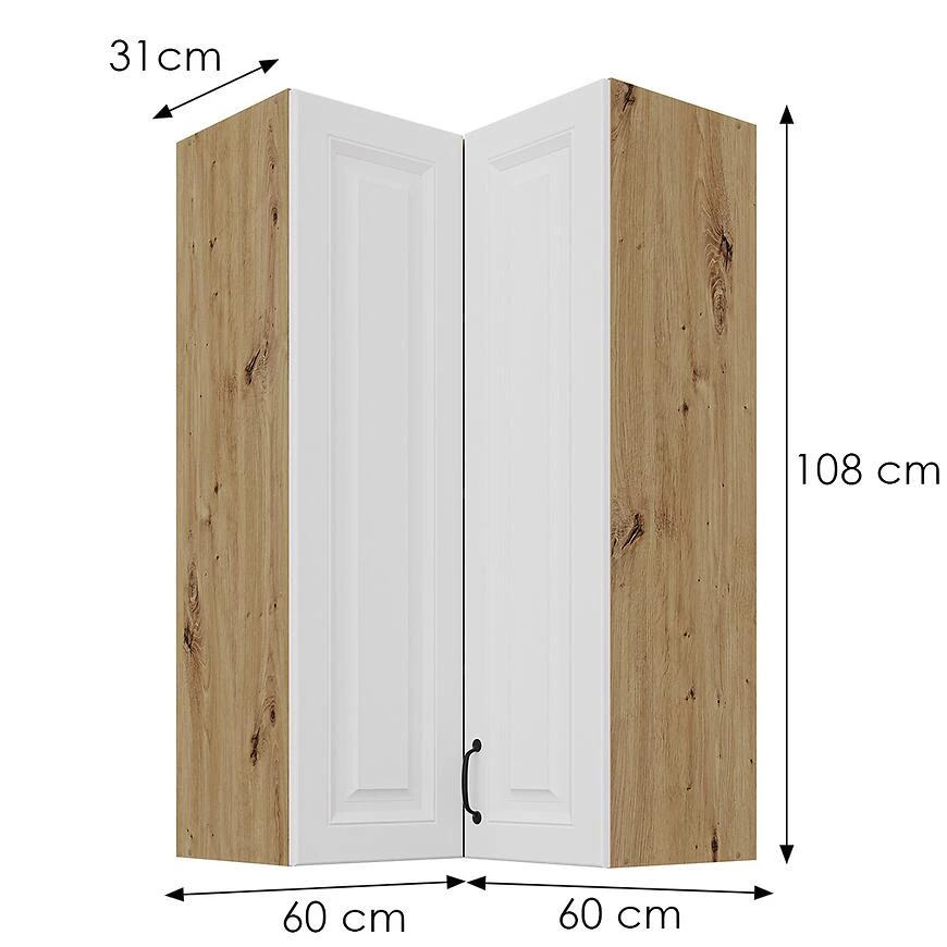 Stilo beli/zanatski kuhinjski ormaric 60x60 GN-108 2F (90°)