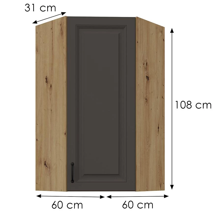Stilo kuhinjski ormaric grafit mat/artisana Boja 60x60 GN-108 1F (45°)
