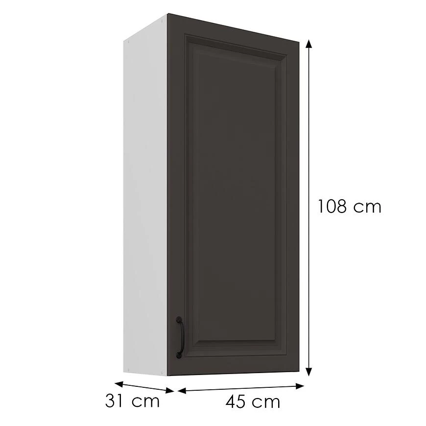 Stilo kuhinjski ormaric, grafit mat/beli 45G-108 1F