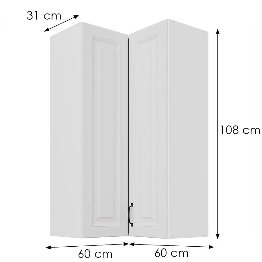 Stilo kuhinjski ormaric beli mat/beli 60x60 GN-108 2F (90°)