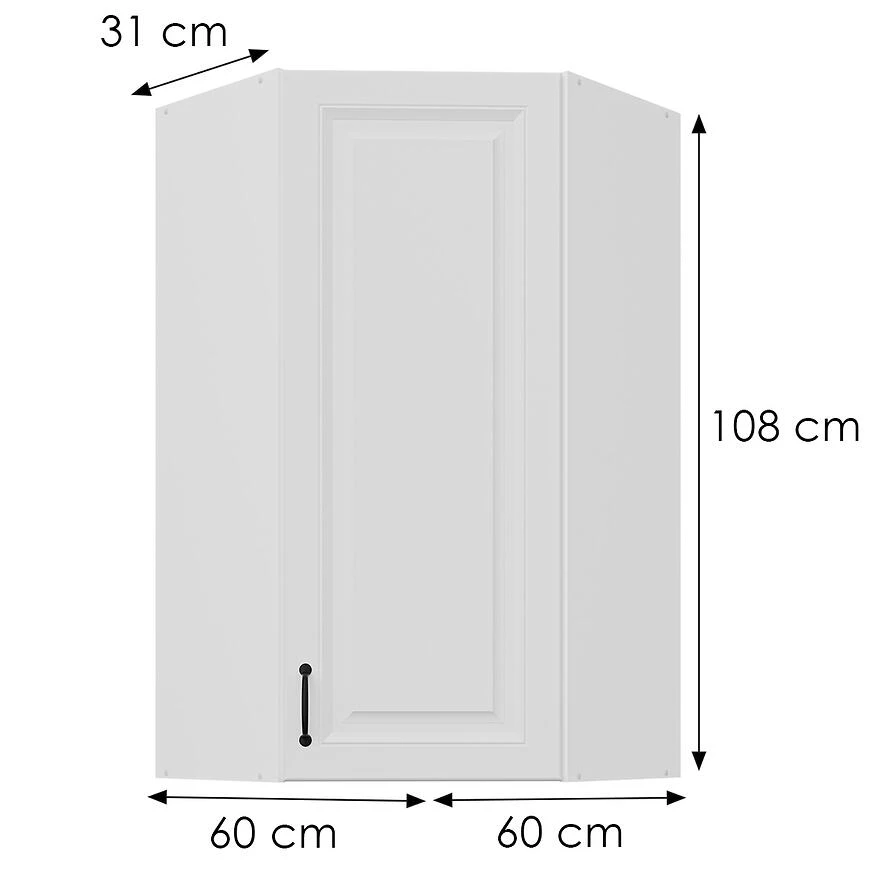 Stilo kuhinjski ormaric beli mat/beli 60x60 GN-108 1F (45°)