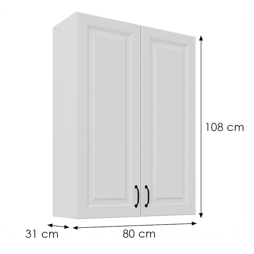 Stilo kuhinjski ormaric beli mat/beli 80G-108 2F
