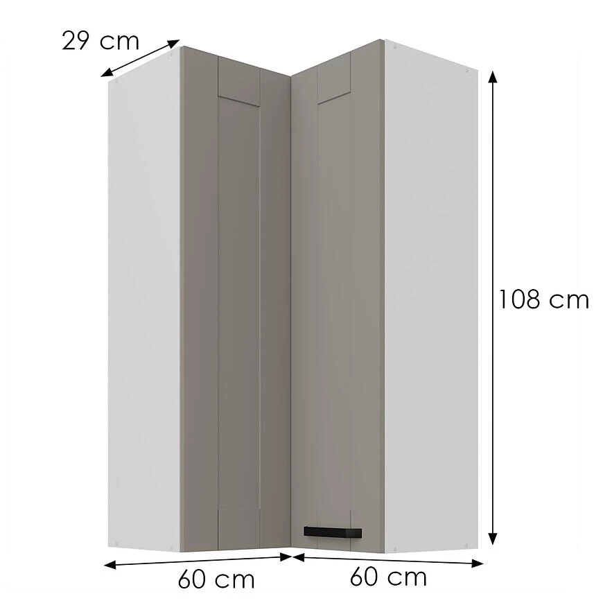 Luna kuhinjski ormaric glineno sivo/belo 60x60 GN-108 2F (90°)