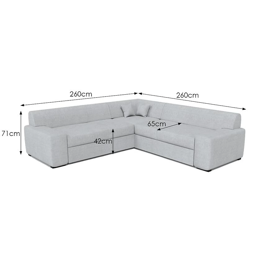 Minos Maxi Glory 16 ugaona garnitura sa ležajem i prostorom za odlaganje 260x260x74 cm univerzalna