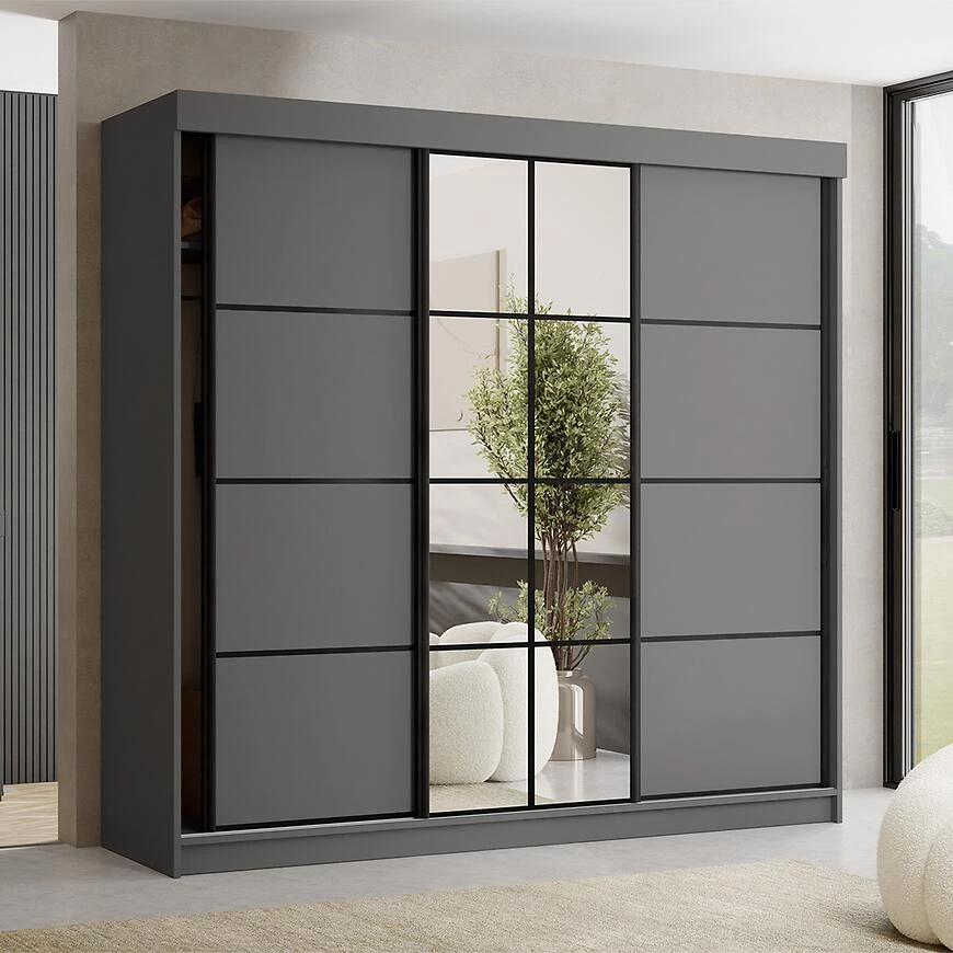 TANGER KL.ORMAR + OGLEDALO  250X59X205 GRAFIT