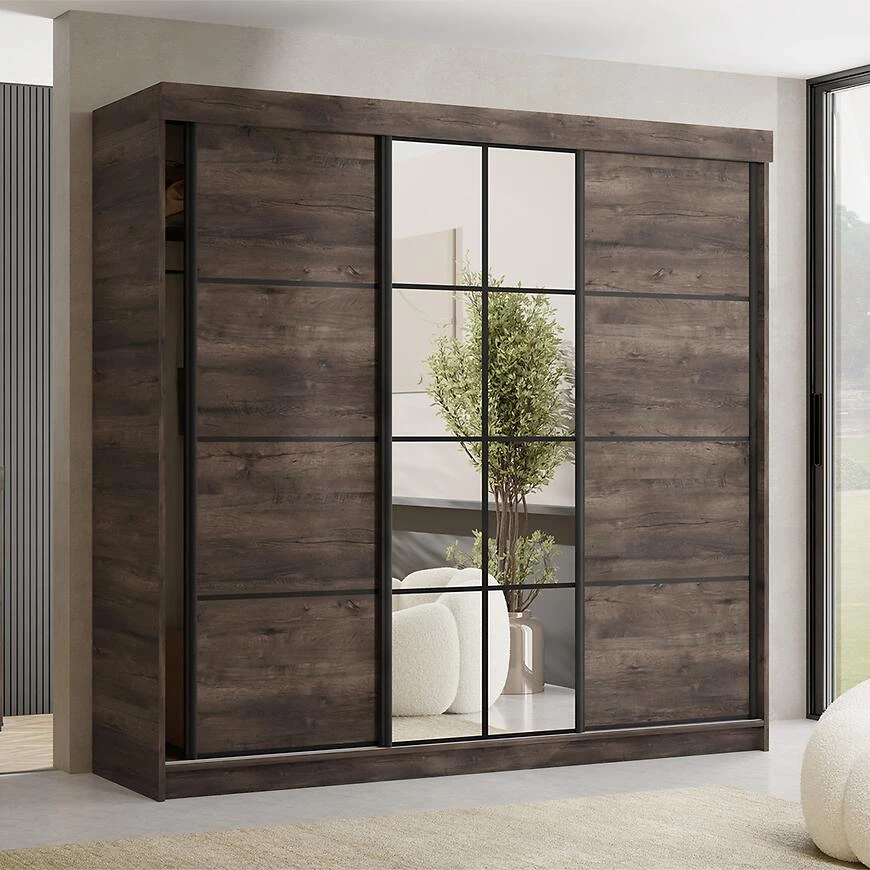 TANGER KL.ORMAR + OGLEDALO 200X59X205 TAMNO SMEÐA