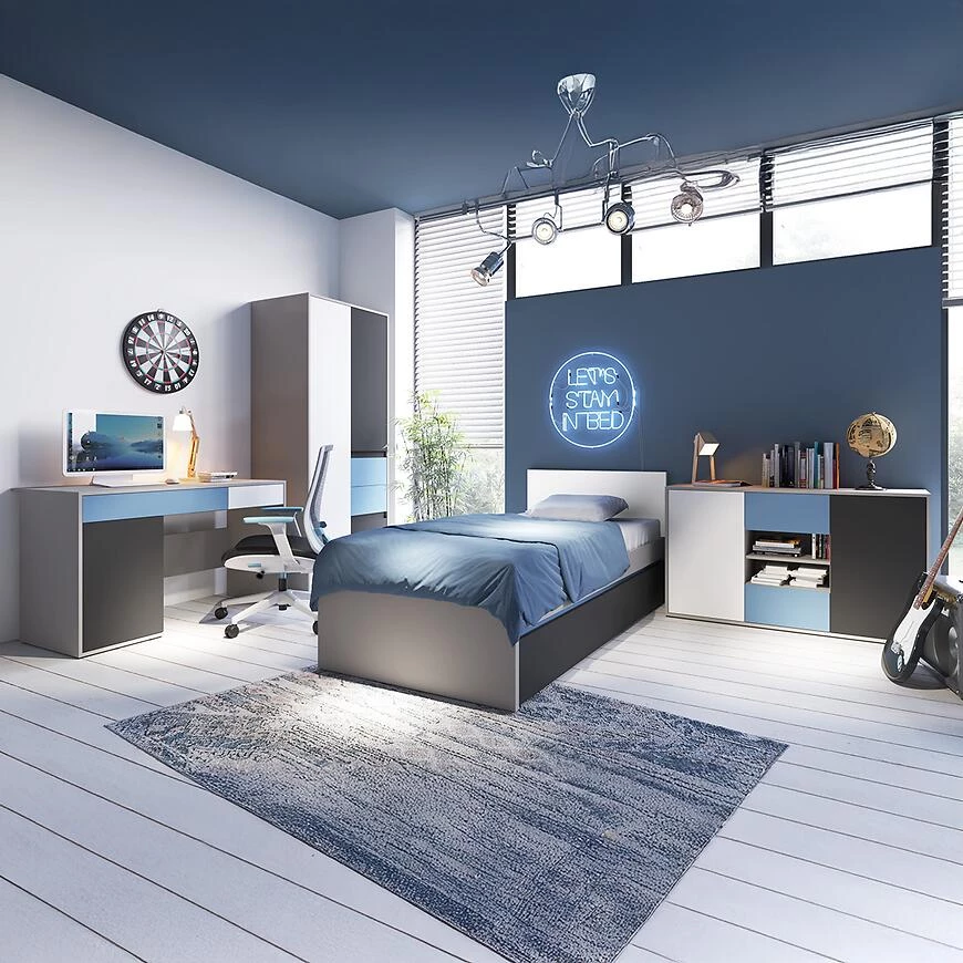 Laser ormar LASS01B 84x54x197  siva/crna/bela/plava