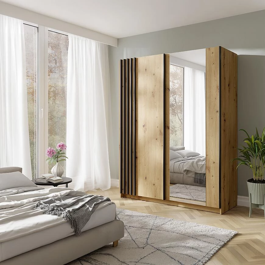 Bayadero garderober  III 150x62x198.5 artisan/crne letve