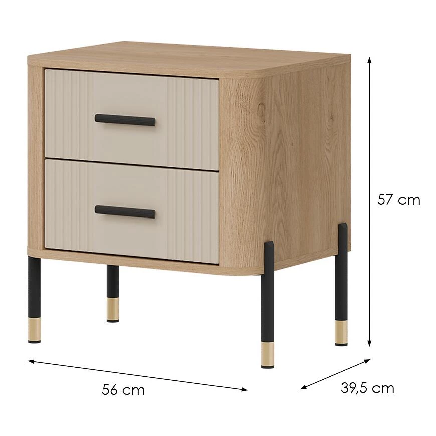 Dante nocni ormaric 56x40x57 hrast/kašmir