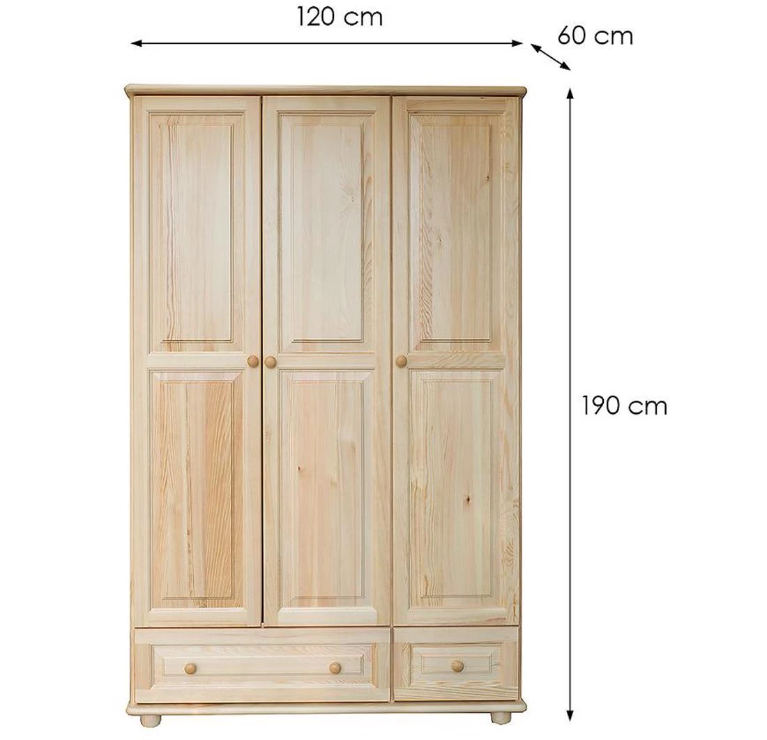 Pine garderober 120x60x190 cm svetlo drvo