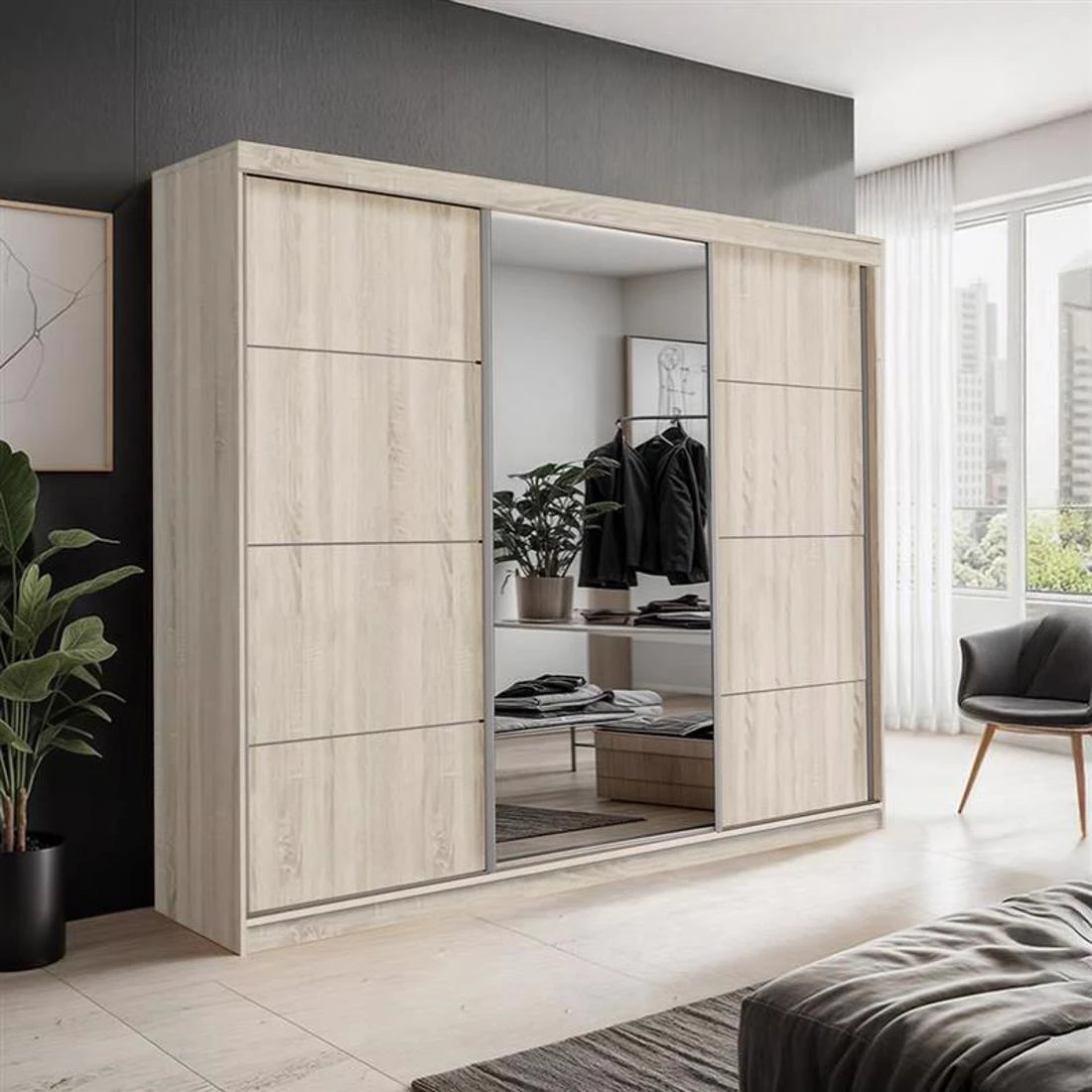 Palermo klizni garderober 250x62x200 sonoma