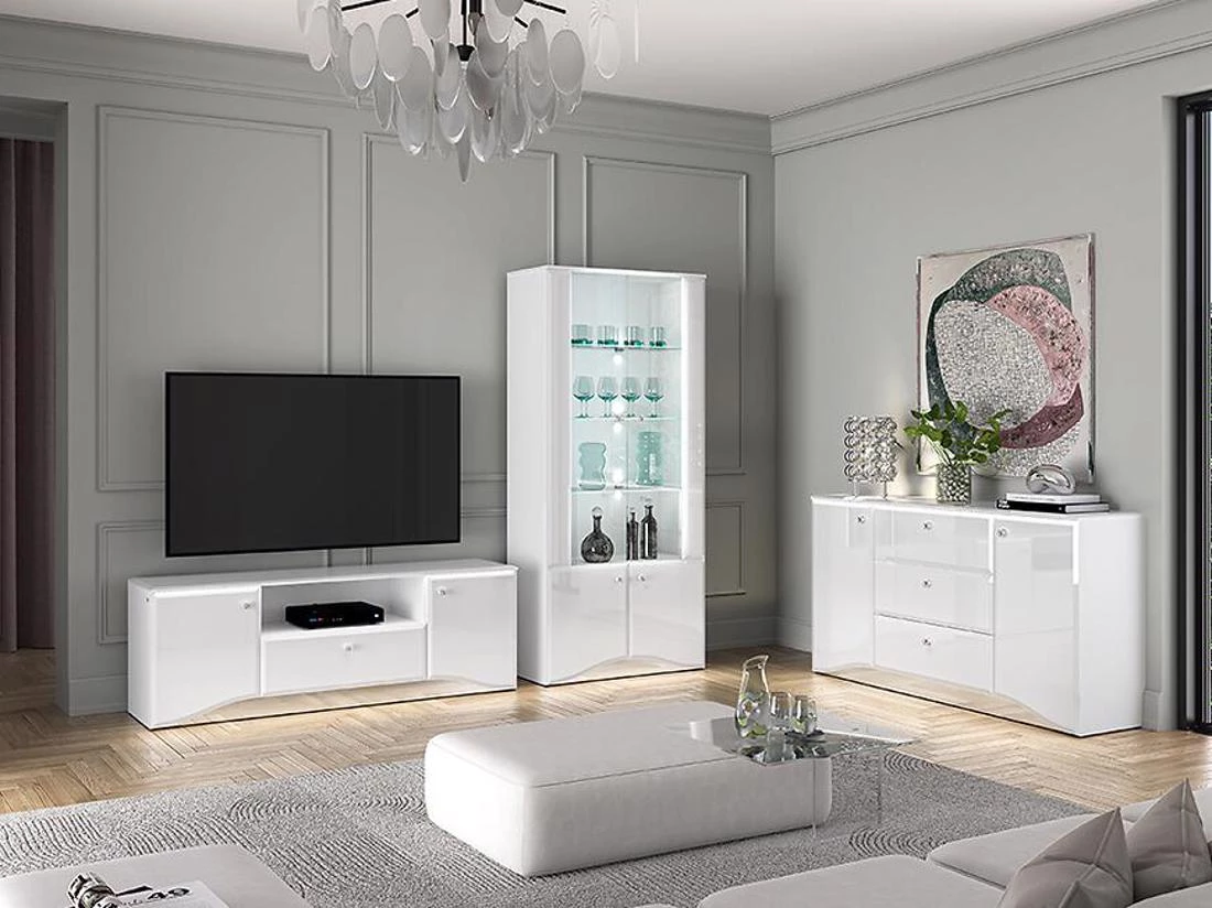 Glamour garderober 90x51x191 cm bela sjaj