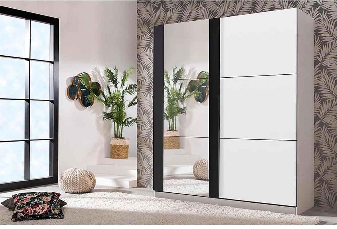 Sicilia klizni garderober 217x62.5x209.9 cm bela