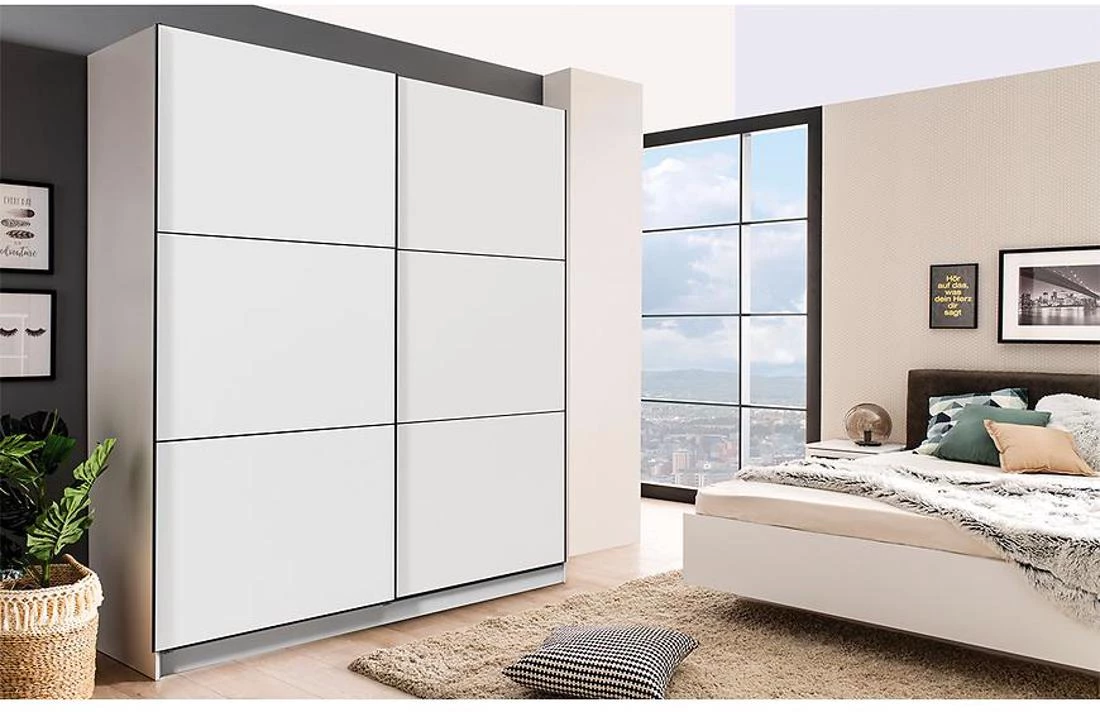 Sierra klizni garderober 217x62.5x209.9 cm bela