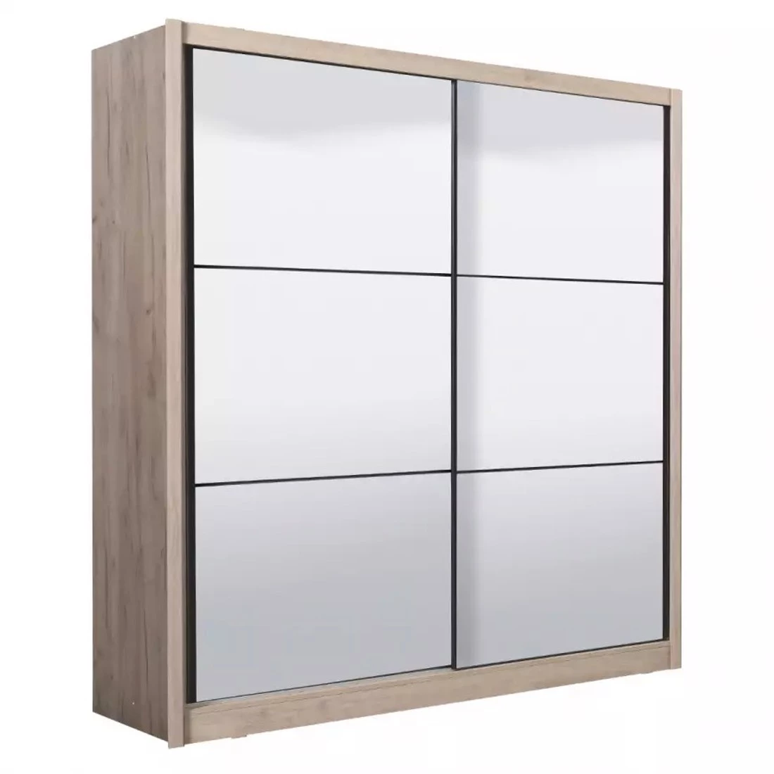 Navara klizni garderober 213.2x59.8x215.7 cm sivi hrast