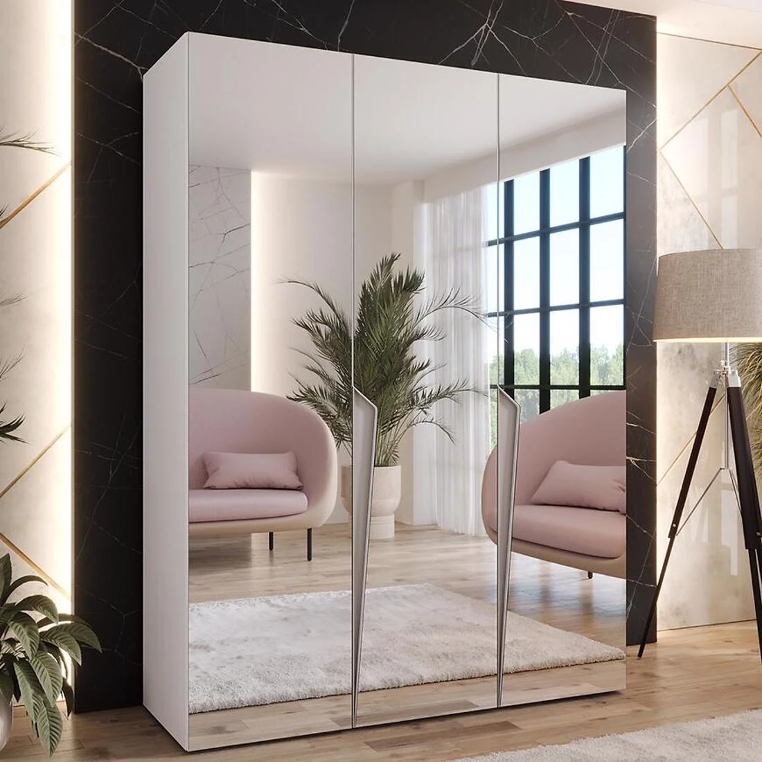 Piano ormar 150x50x202 cm bela/kašmir