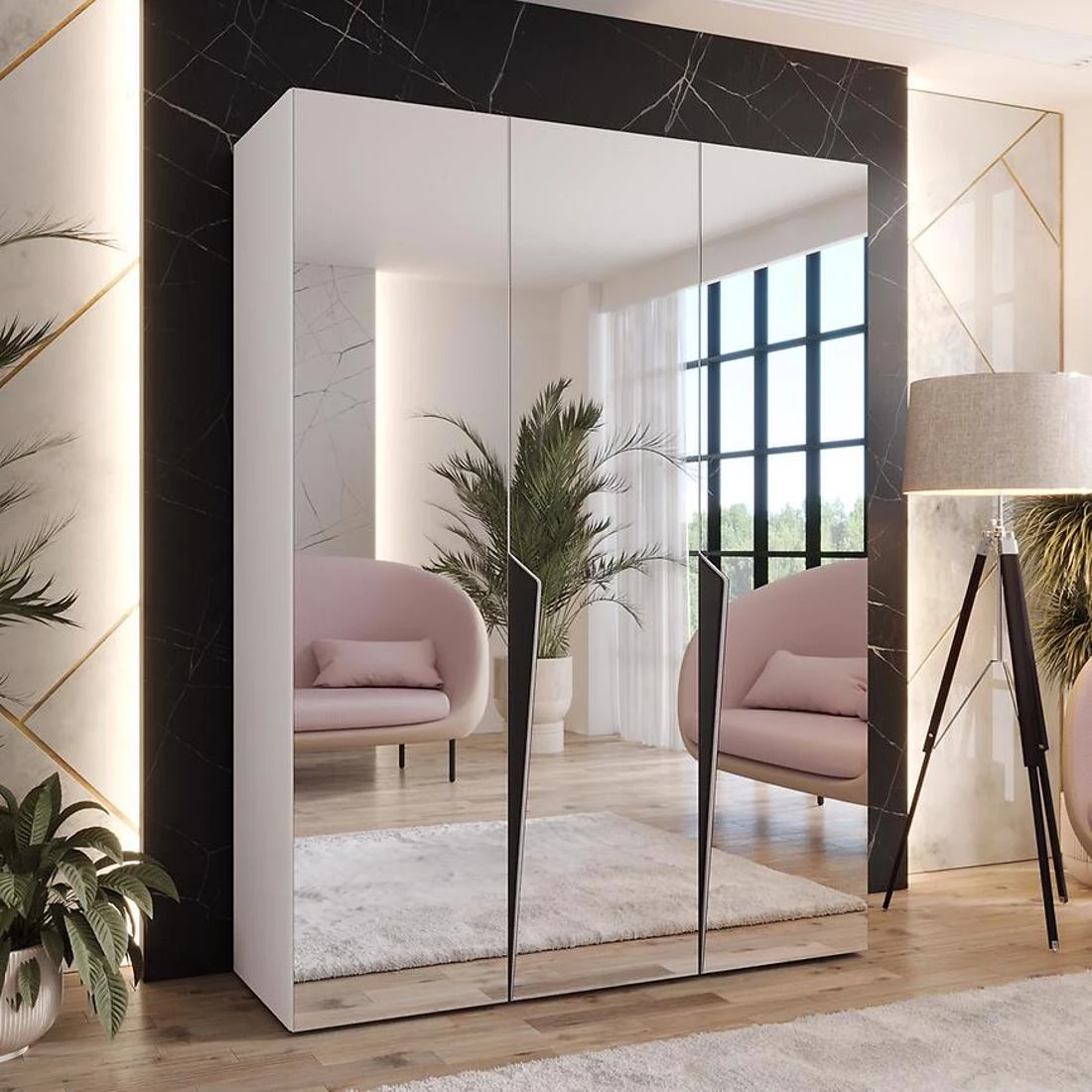 Piano ormar 150x50x202 cm bela/crna