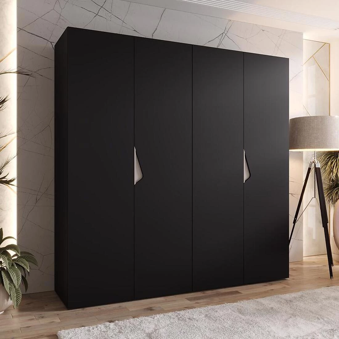 Sandi ormar 200x50x202 cm crna/kašmir