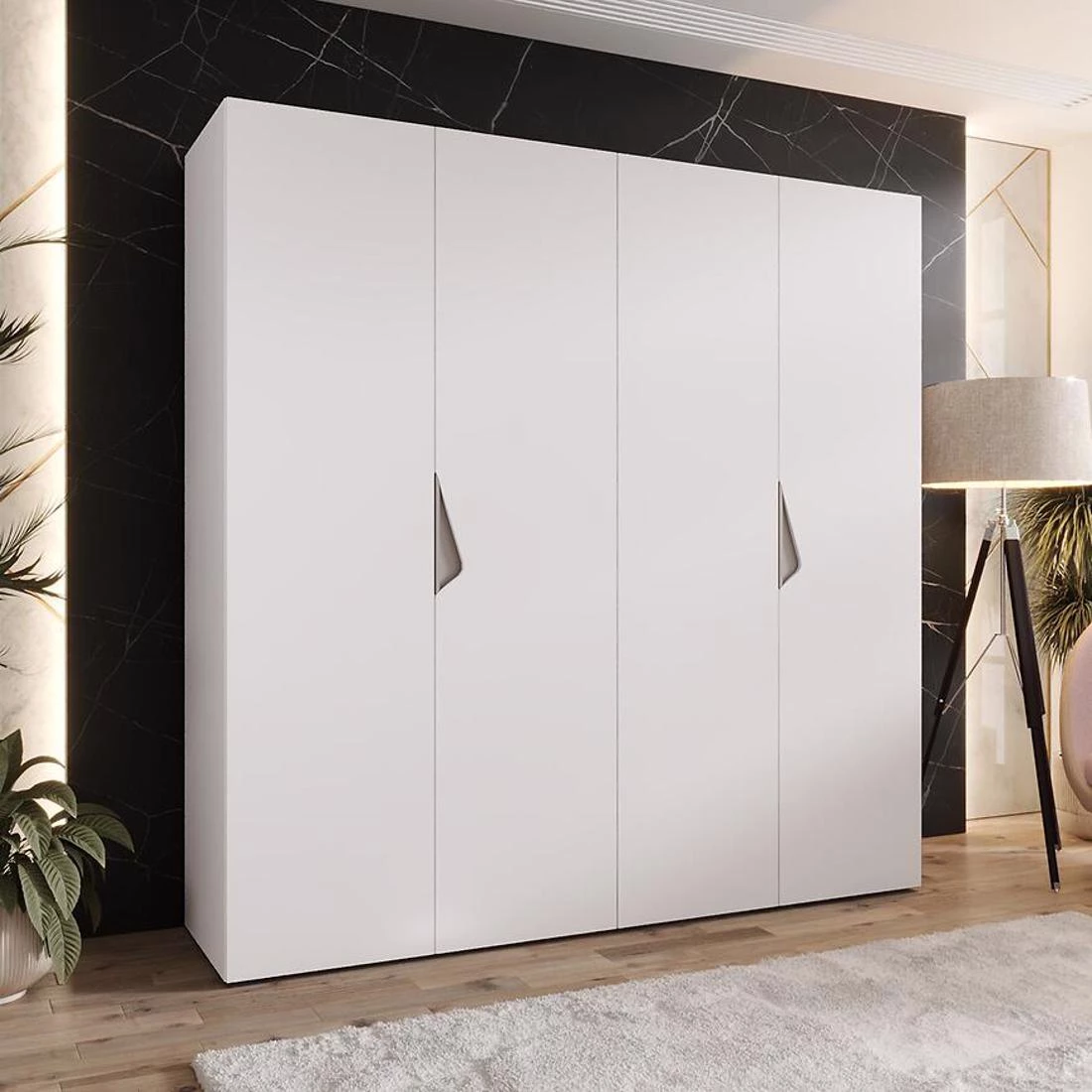 Sandi ormar 200x50x202 cm bela/kašmir