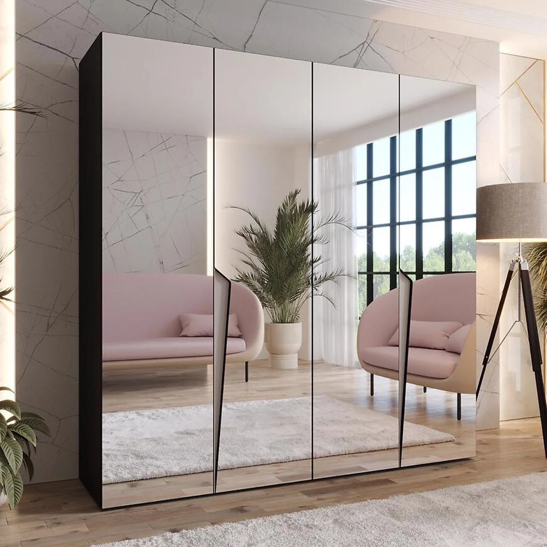 Piano ormar 200x50x202 cm crna/kašmir