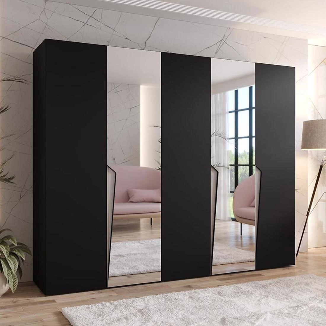 Piano ormar 250x50x202 cm crna/kašmir