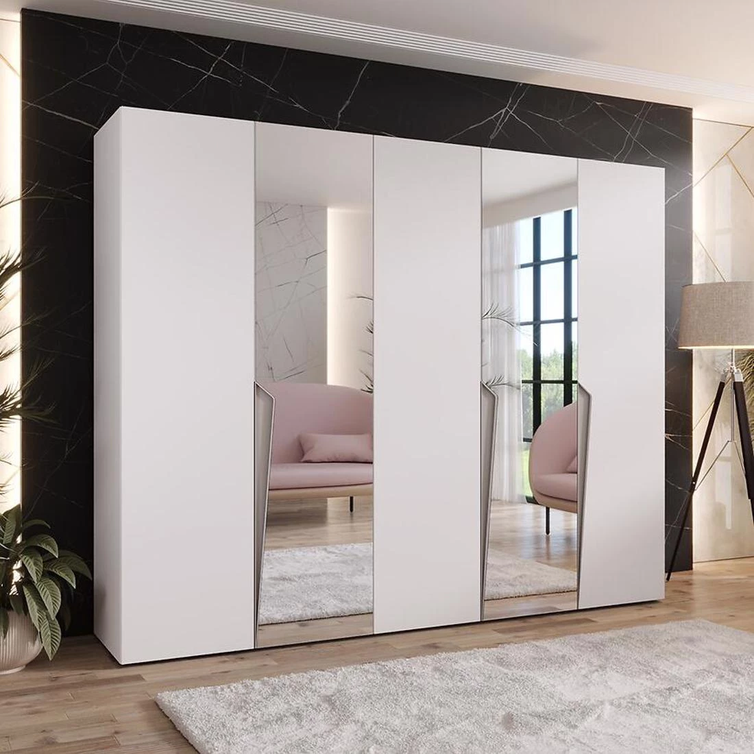 Piano ormar 250x50x202 cm bela/kašmir