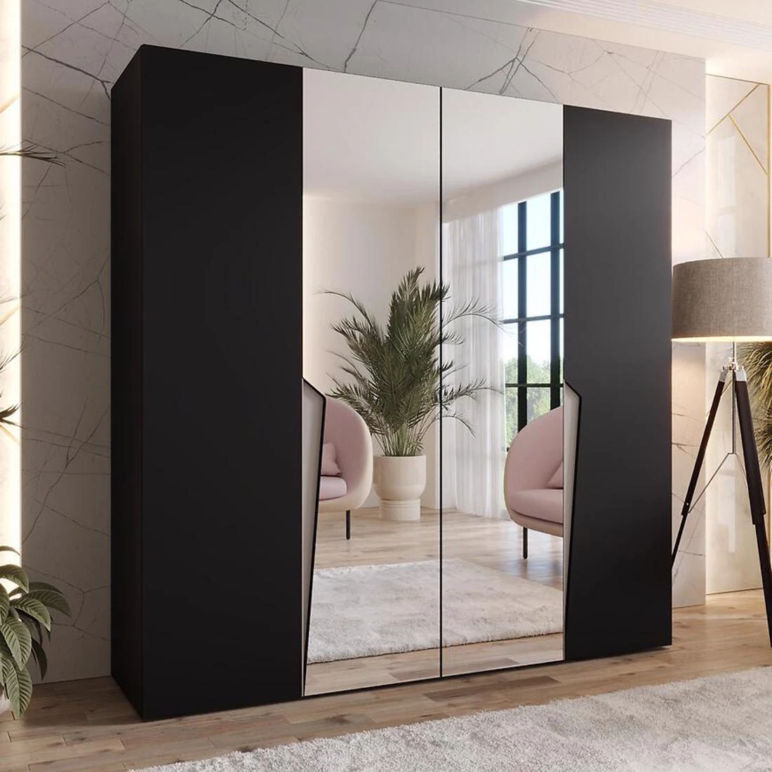 Piano ormar 200x50x202 cm crna/kašmir