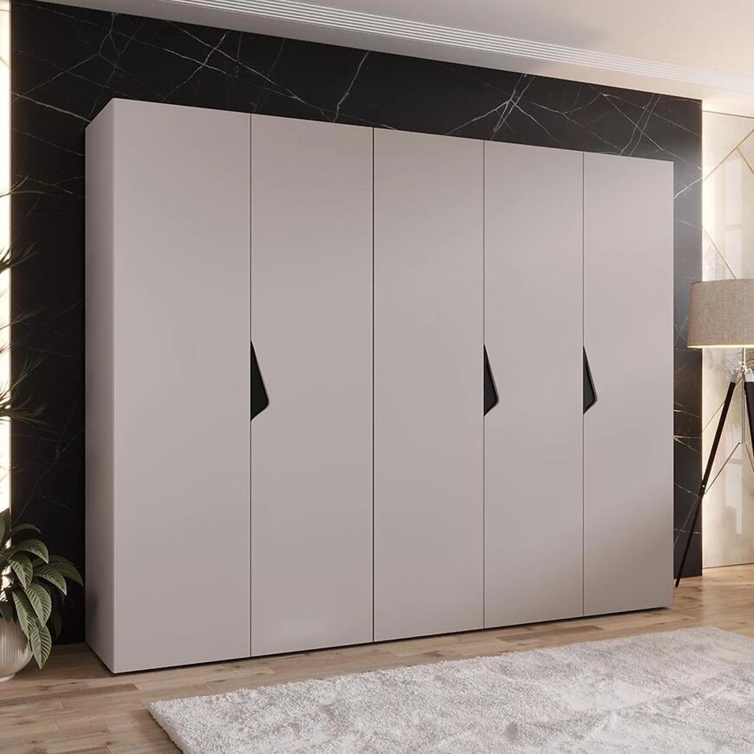 Sandi ormar 250x50x202 cm kašmir/crna