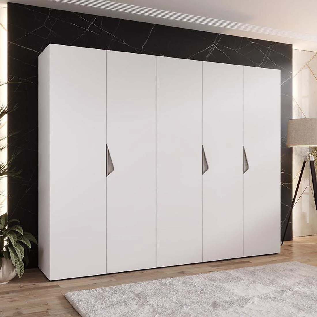 Sandi ormar 250x50x202 cm bela/kašmir