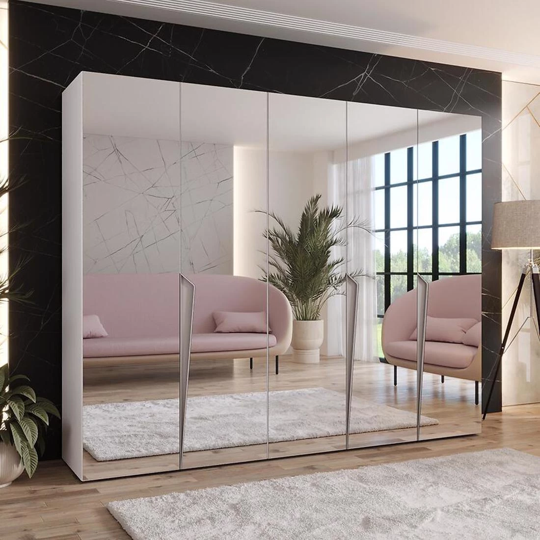 Piano ormar 250x50x202 cm bela/kašmir
