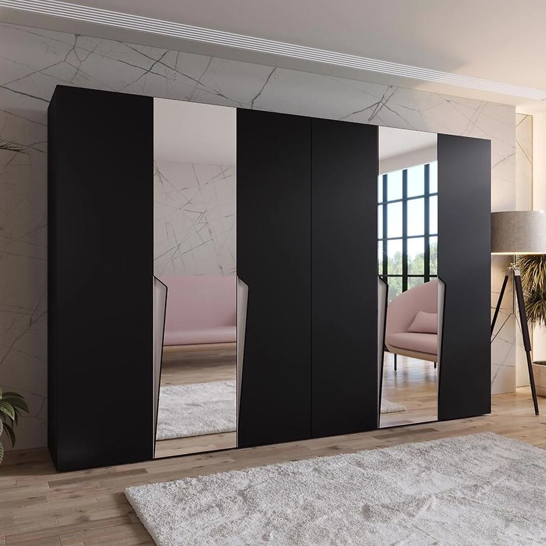 Piano ormar 300x50x202 cm crna/kašmir