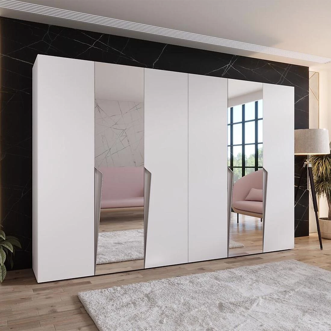 Piano ormar 300x50x202 cm bela/kašmir