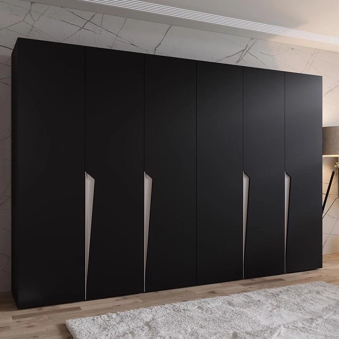 Piano ormar 300x50x202 cm crna/kašmir