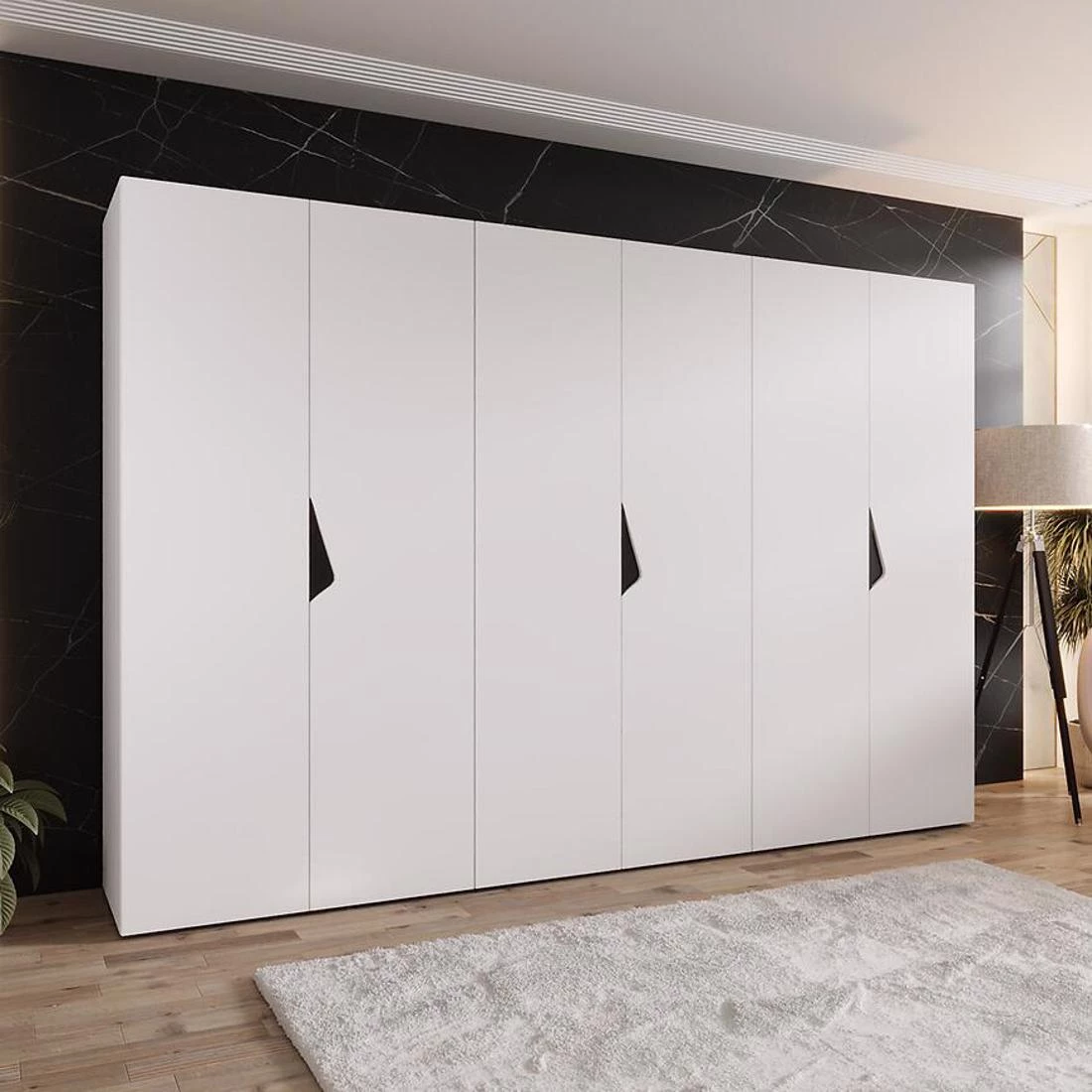 Sandi ormar 300x50x202 cm bela/crna