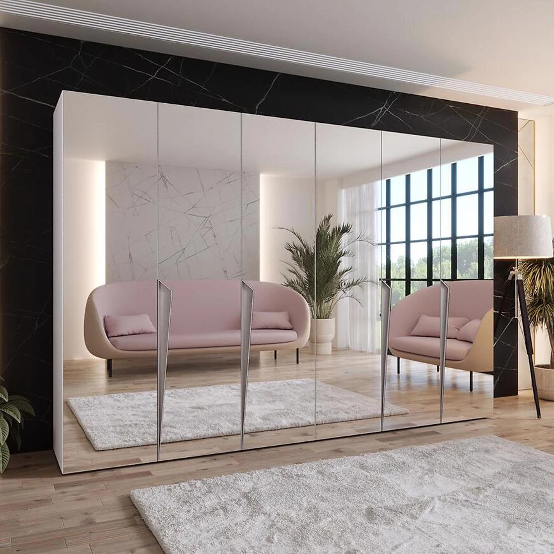 Piano ormar 300x50x202 cm bela/kašmir
