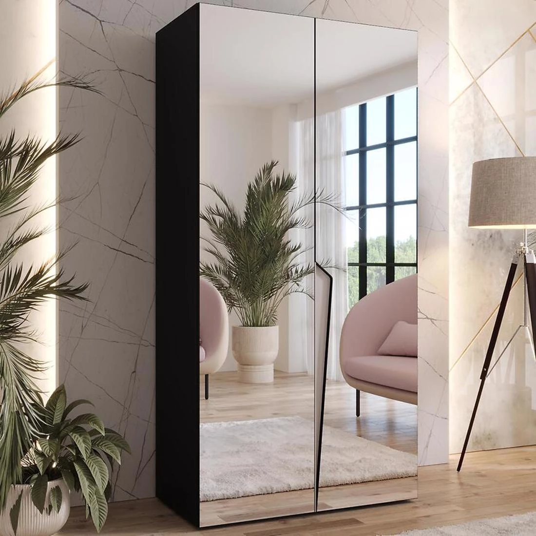 Piano ormar 100x50x202 cm crna/kašmir