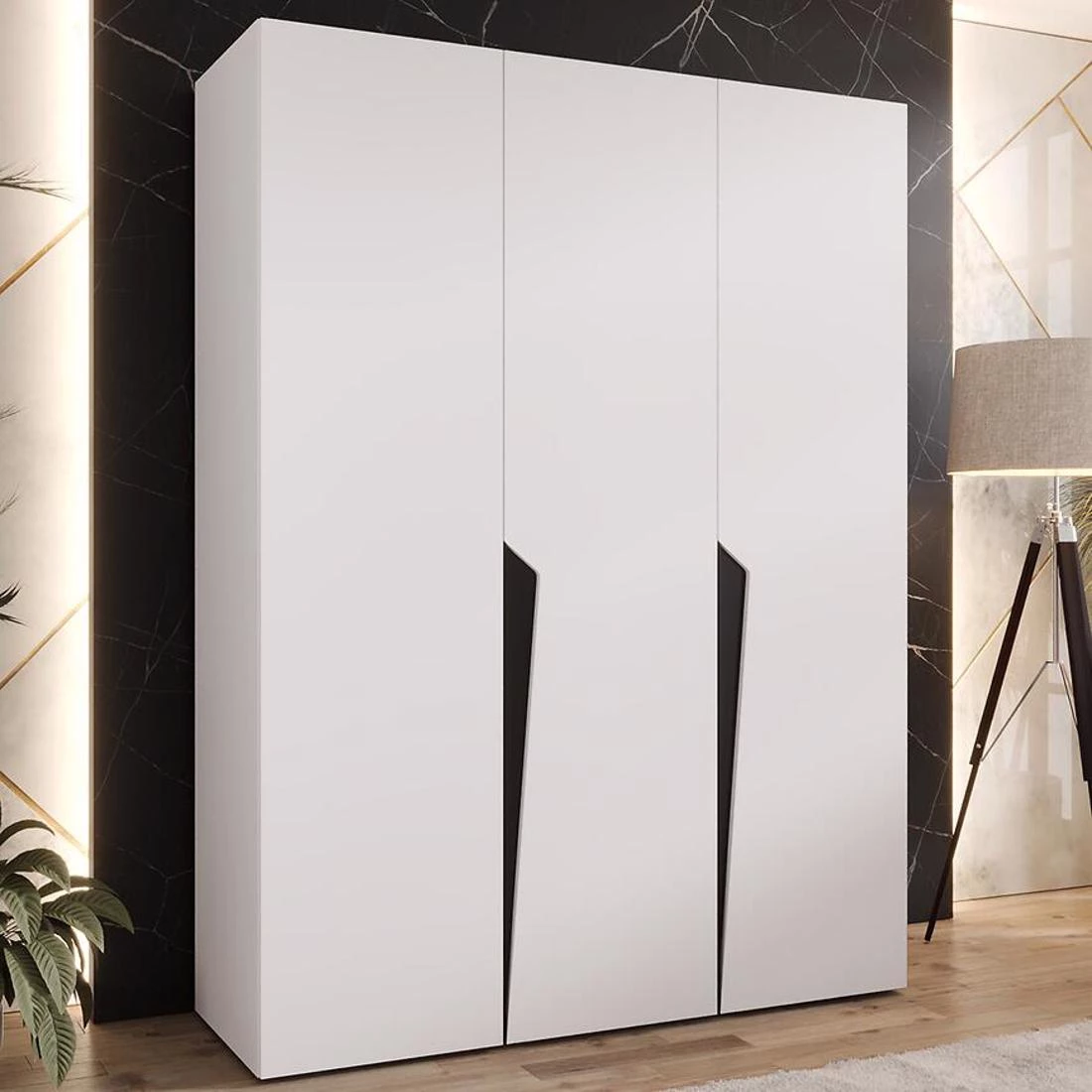 Piano ormar 150x50x202 cm bela/crna