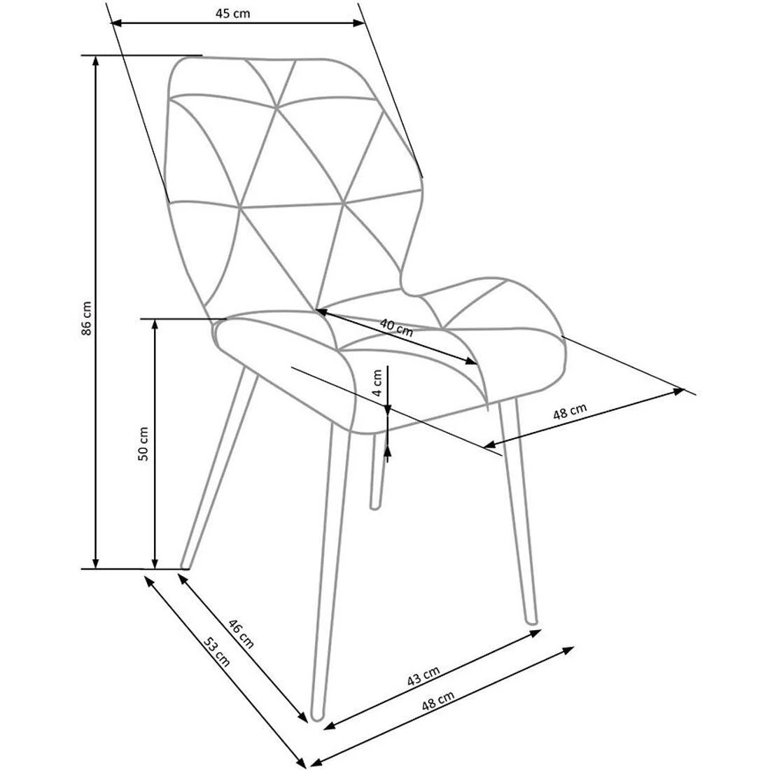 Stolica K453 pliš plava