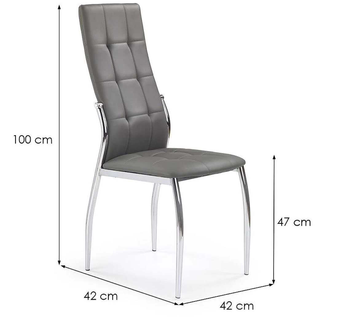 Stolica K209 metal/eko koža siva