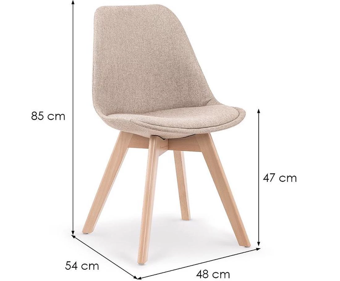 Stolica K303 tkanina/drvo bež