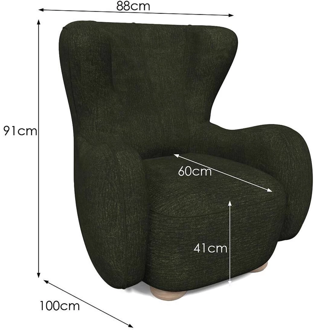 Ciro Dress Me 19 fotelja 88x100x91 cm crna